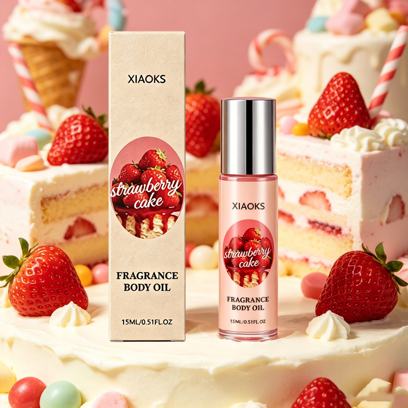 Misting Bottle Fine - 1 Şişe Çilekli Kek Tatlı Roll-On