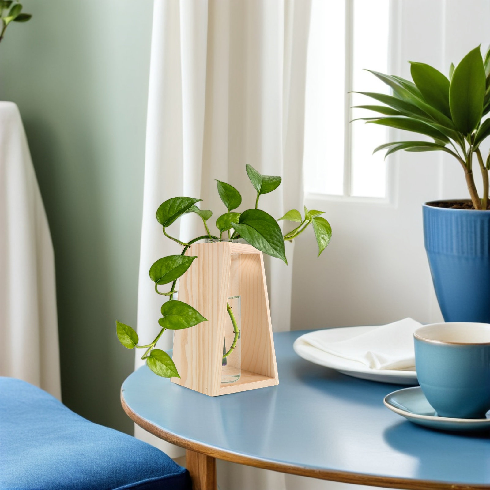Propagation Station Vase - Tek Yuvalı Hidroponik Bitki Cam Kabı